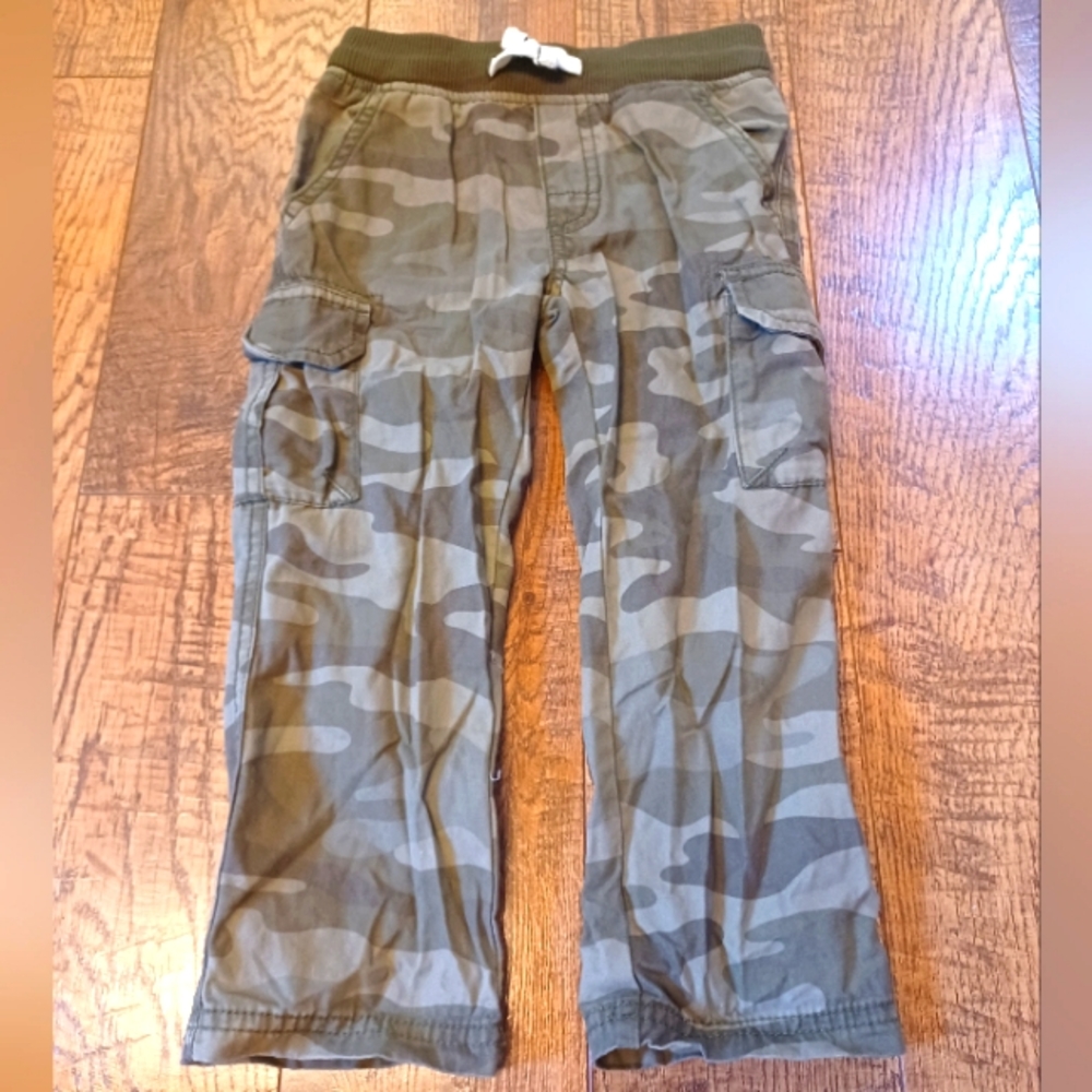 Carter's Camo Drawstring Waist Cargo Pants Olive Green Boys Sz 2T